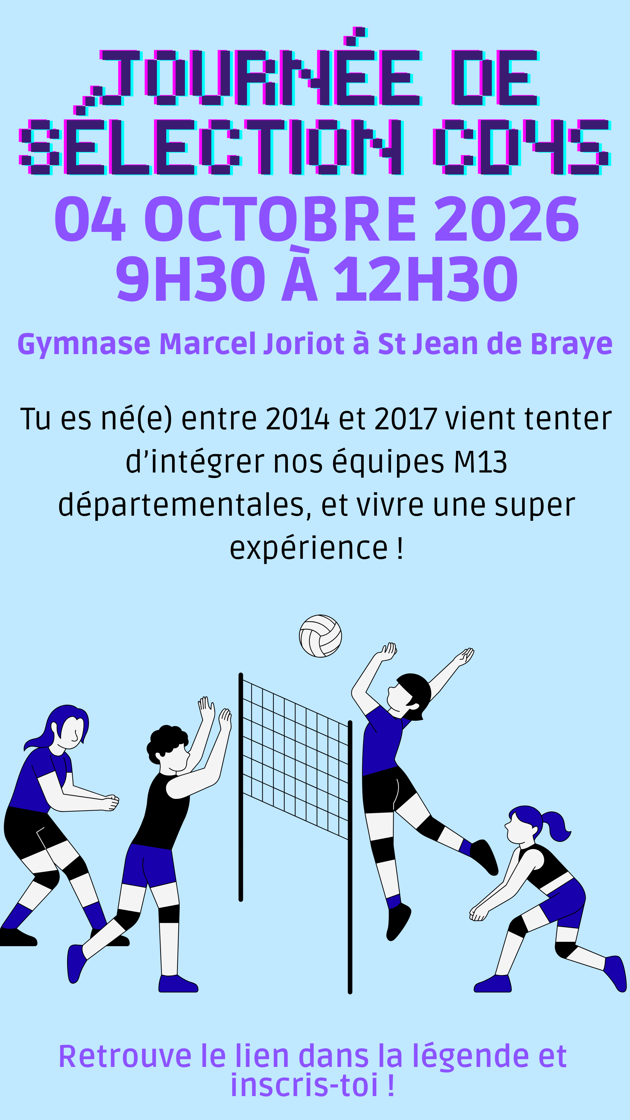 Sélection Départementale M13 de Volley-Ball : Inscrivez vos jeunes talents !