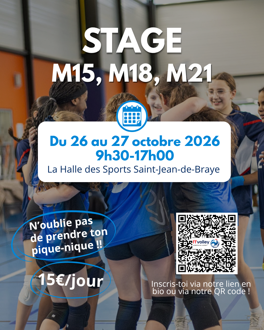 ⚡ STAGE VOLLEY M15 / M18 / M21 : Rejoignez le Comité du Loiret pendant les vacances ! ????